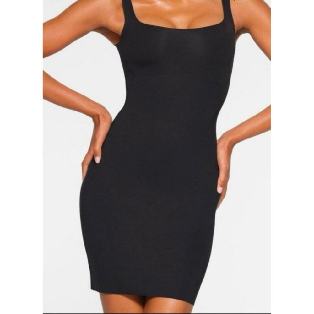 Skims tank dress built in bodysuit large black
